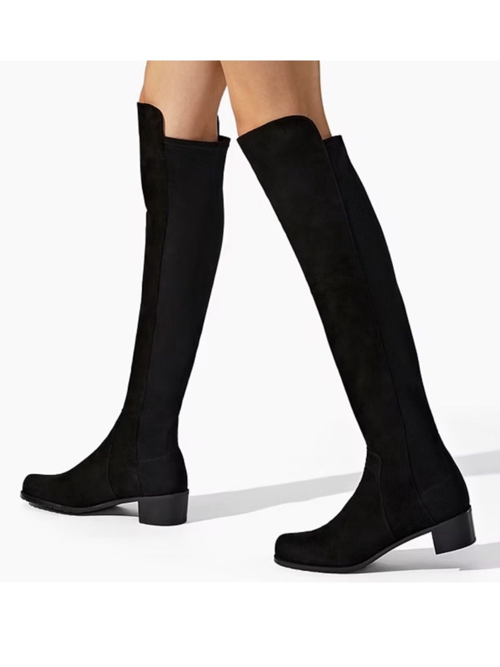 Stuart Weitzman || Reserve Suede Stretch Tall High Boots Black 8